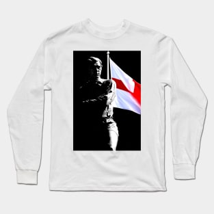 Bobby Moore Statue England Flag Wembley Stadium Long Sleeve T-Shirt